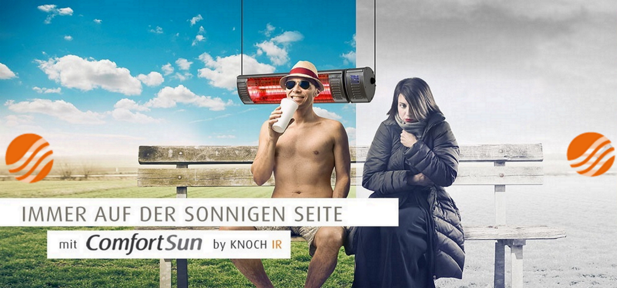 Immer auf der sonnigen Seite mit ComfortSun Infrarotstrahlern Immer auf der sonnigen Seite mit ComfortSun Infrarotstrahlern