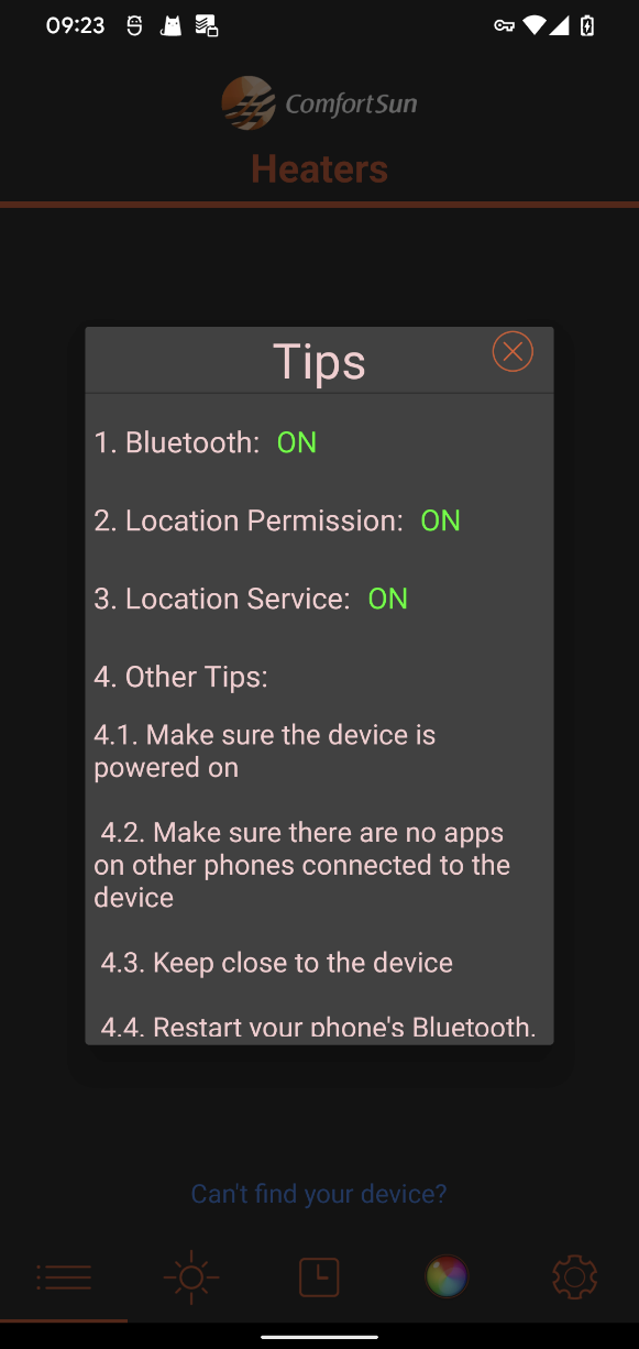 Tipps zur ComfortSun App-Nutzung Tipps zur ComfortSun App-Nutzung